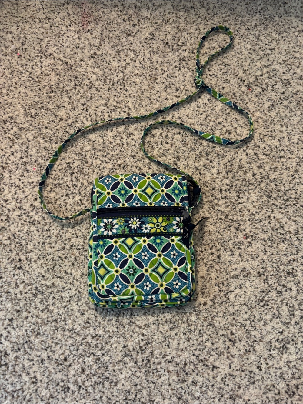 Vera Bradley Quilted Green Patterned Crossbody Purse